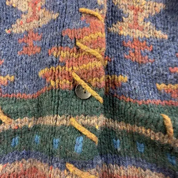 Woolrich Mallard Wool Southwestern Blanket Cardigan Sweater Mens L #H - Picture 8 of 8